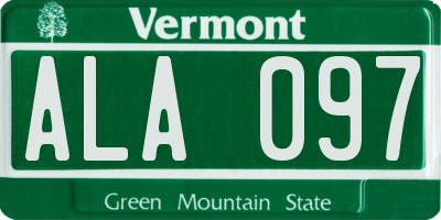 VT license plate ALA097