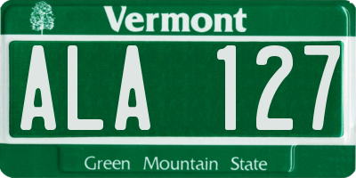VT license plate ALA127