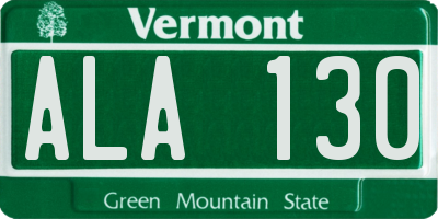 VT license plate ALA130