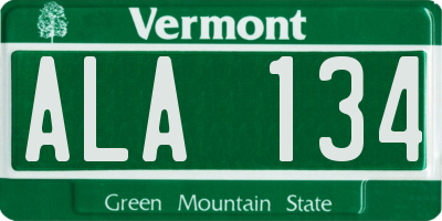 VT license plate ALA134