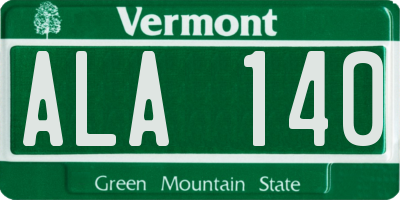 VT license plate ALA140