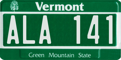 VT license plate ALA141