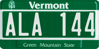 VT license plate ALA144