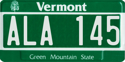 VT license plate ALA145