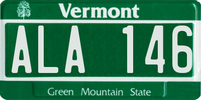 VT license plate ALA146