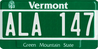 VT license plate ALA147