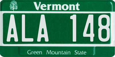 VT license plate ALA148