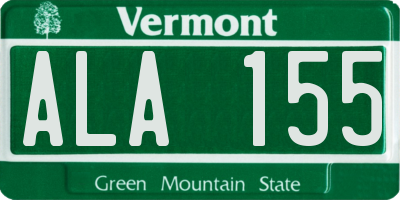 VT license plate ALA155
