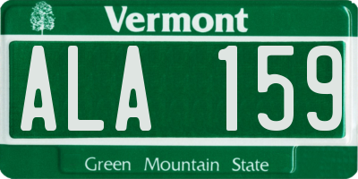 VT license plate ALA159