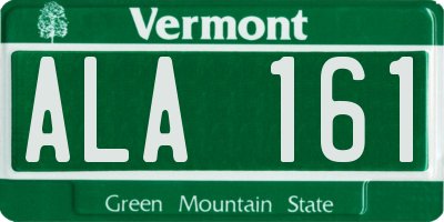 VT license plate ALA161