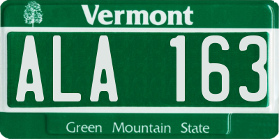 VT license plate ALA163