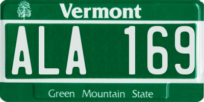 VT license plate ALA169
