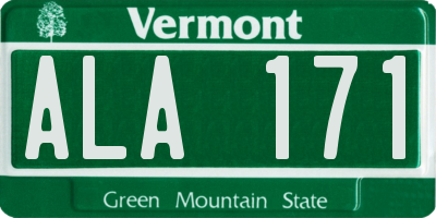VT license plate ALA171