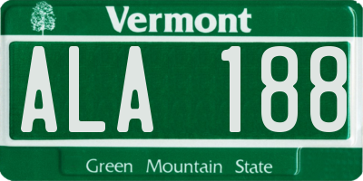 VT license plate ALA188