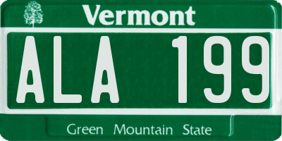 VT license plate ALA199