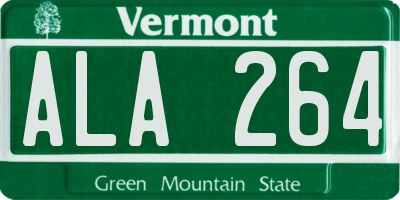 VT license plate ALA264