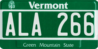 VT license plate ALA266