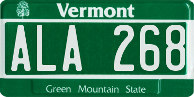 VT license plate ALA268