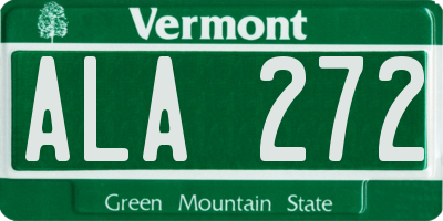 VT license plate ALA272