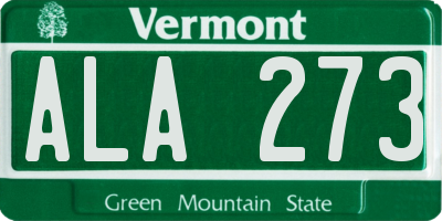 VT license plate ALA273