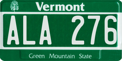 VT license plate ALA276