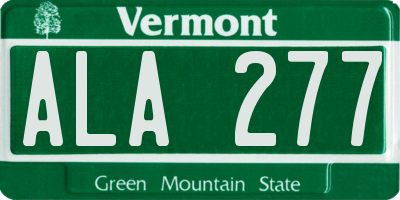 VT license plate ALA277