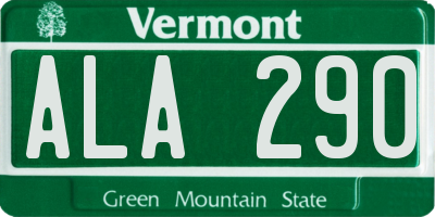 VT license plate ALA290