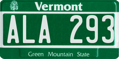 VT license plate ALA293