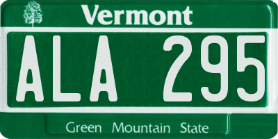 VT license plate ALA295