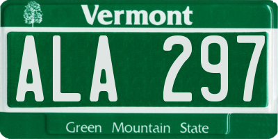 VT license plate ALA297