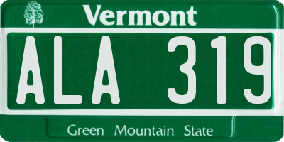 VT license plate ALA319