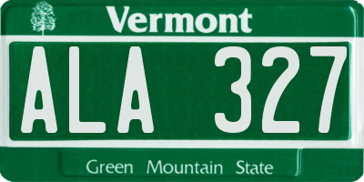 VT license plate ALA327