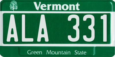 VT license plate ALA331