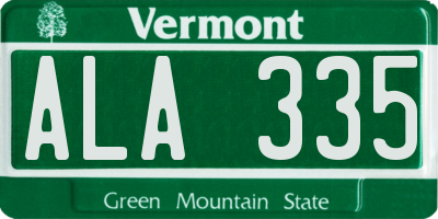 VT license plate ALA335