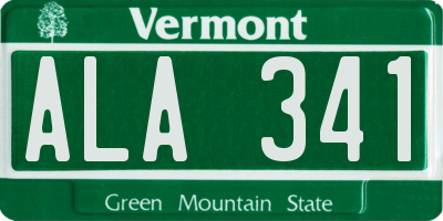 VT license plate ALA341