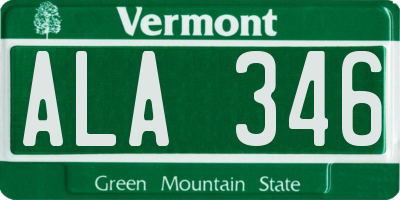 VT license plate ALA346
