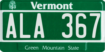 VT license plate ALA367