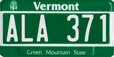 VT license plate ALA371