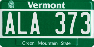 VT license plate ALA373