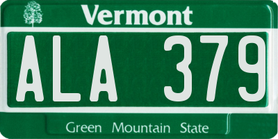VT license plate ALA379