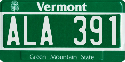 VT license plate ALA391