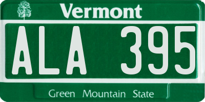 VT license plate ALA395