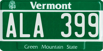 VT license plate ALA399