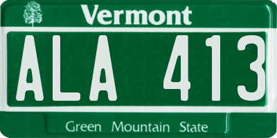 VT license plate ALA413