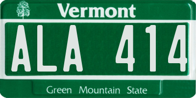 VT license plate ALA414