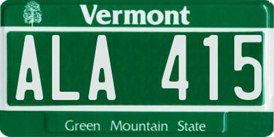 VT license plate ALA415