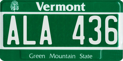VT license plate ALA436