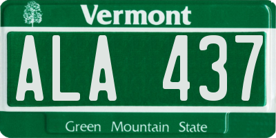 VT license plate ALA437