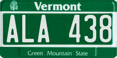 VT license plate ALA438