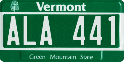 VT license plate ALA441
